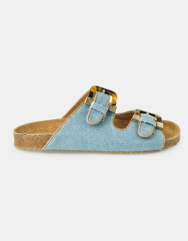 Bailey Denim Slides - Light Denim Relaxed Fit Denim