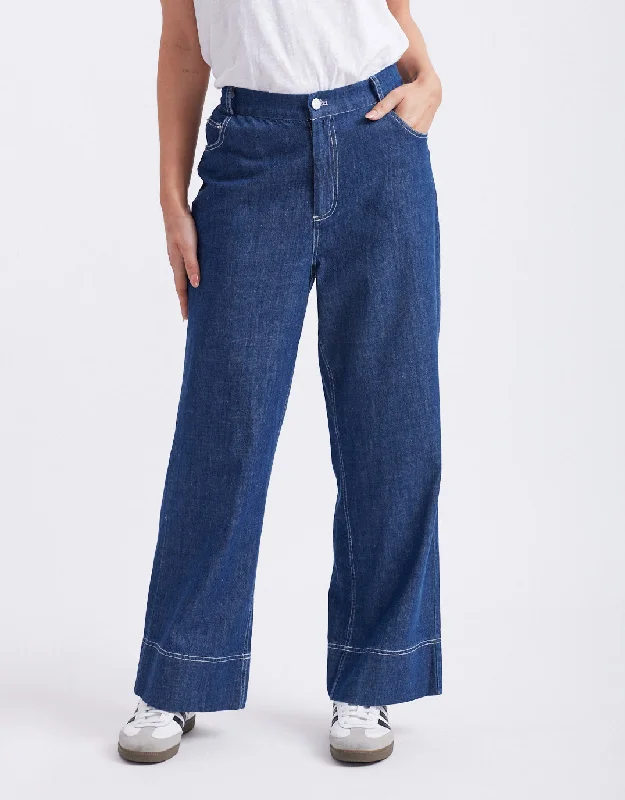 Logan Denim Pants - Indigo Denim Comfy Denim Skirt