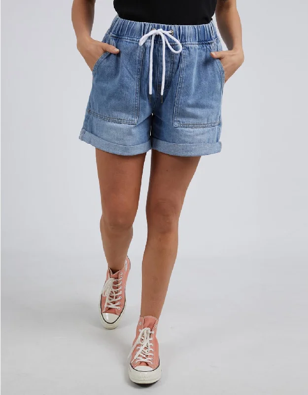 Emma Relaxed Denim Short - Blue Denim Skirt Appeal