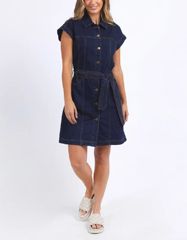 Heidi Dress - Dark Blue Denim Summer Denim Skirt