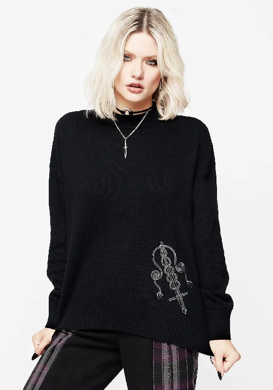 Misericorde Embroidered Knit Jumper Warm Knit Pullover