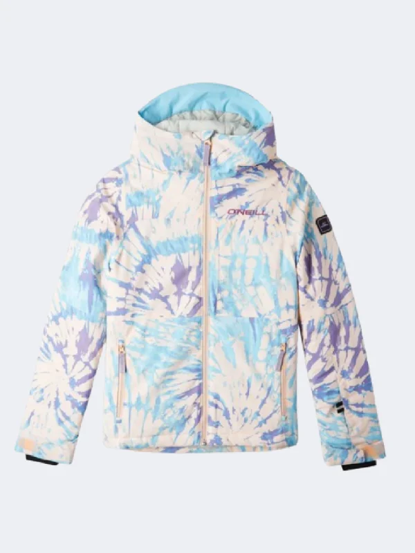 ONeill Lite Printed Girls Skiing Jacket Pink Tie Dye Women's denim jackets