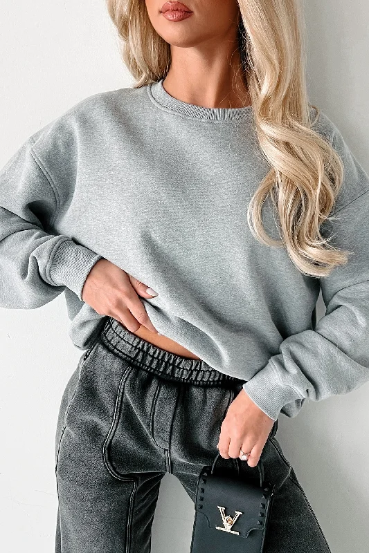 Simple Appreciation Crewneck Sweatshirt (Heather Grey) Hooded Sweatshirt for Women