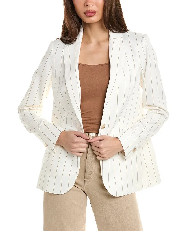 Anne Klein One-Button Notch Collar Jacket Tweed Blazer Jacket