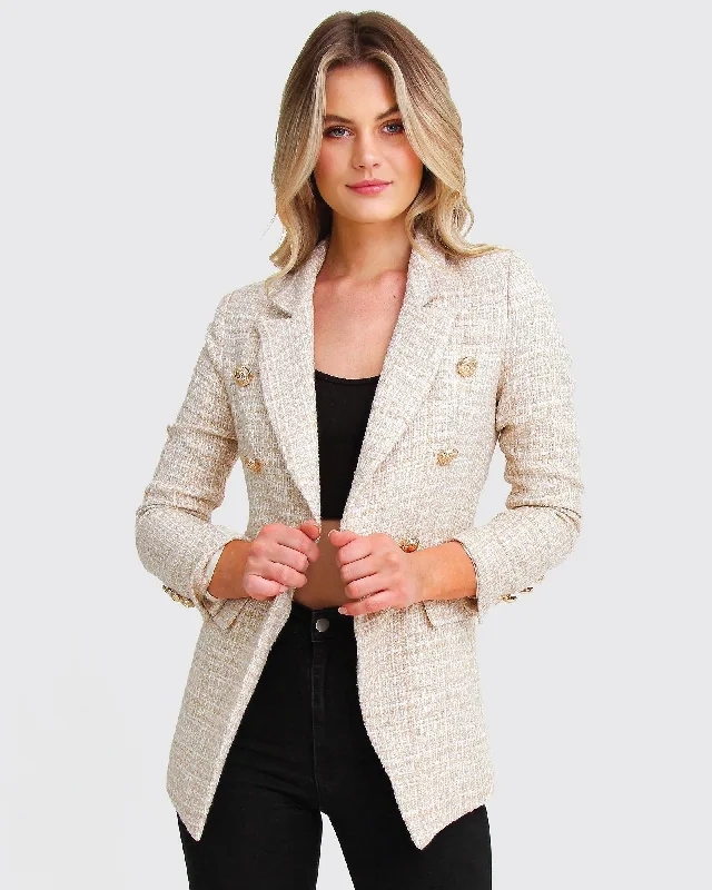 Princess Polina Tweed Blazer Structured Blazer Jacket