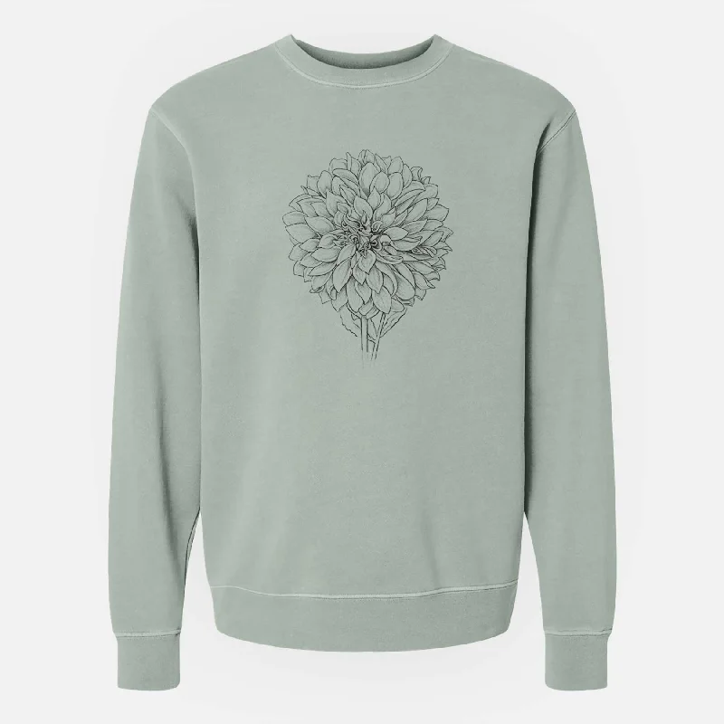 Dahlia Cafe Au Lait - Unisex Pigment Dyed Crew Sweatshirt Printed Sweatshirt Hoodie