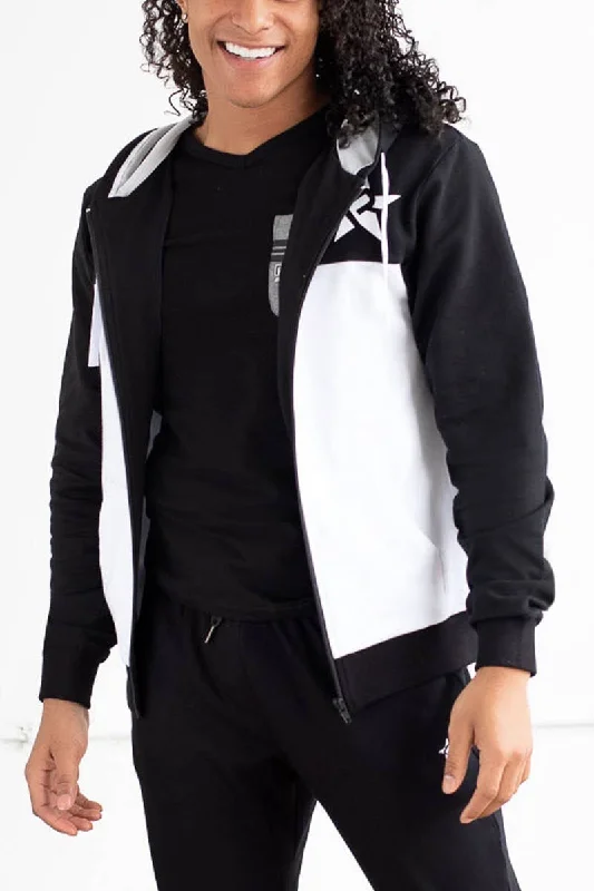 Black and White Hoodie Pullover Sweater Outfit