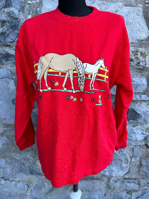 80s red horses sweatshirt  13-14y (158-164cm) Pullover Sweater Vibe