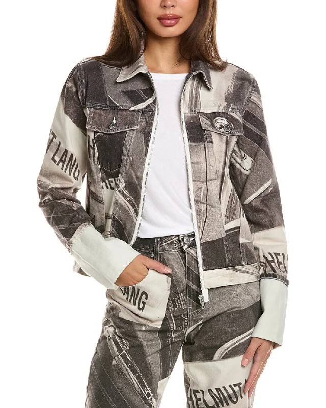 Helmut Lang Denim Trucker Jacket Tweed Blazer Outfit