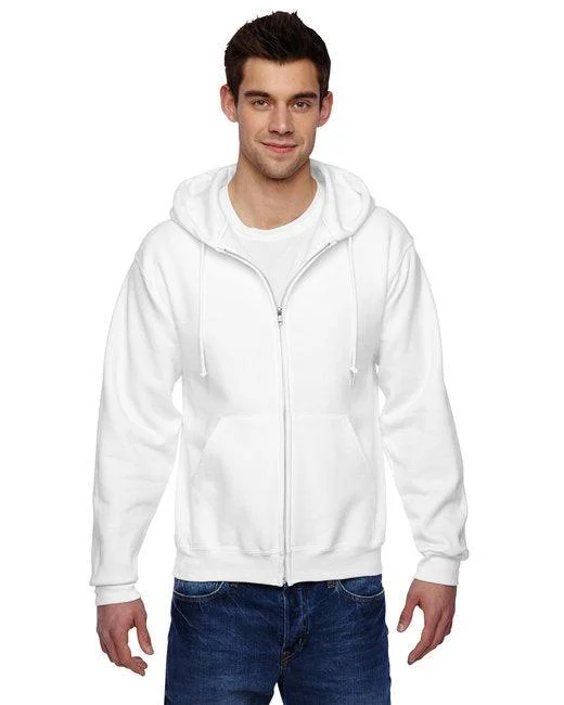 Jerzees Adult 9.5 oz., Super Sweats  NuBlend  Fleece Full-Zip Hooded Sweatshirt 4999 Soft Cotton Hoodie