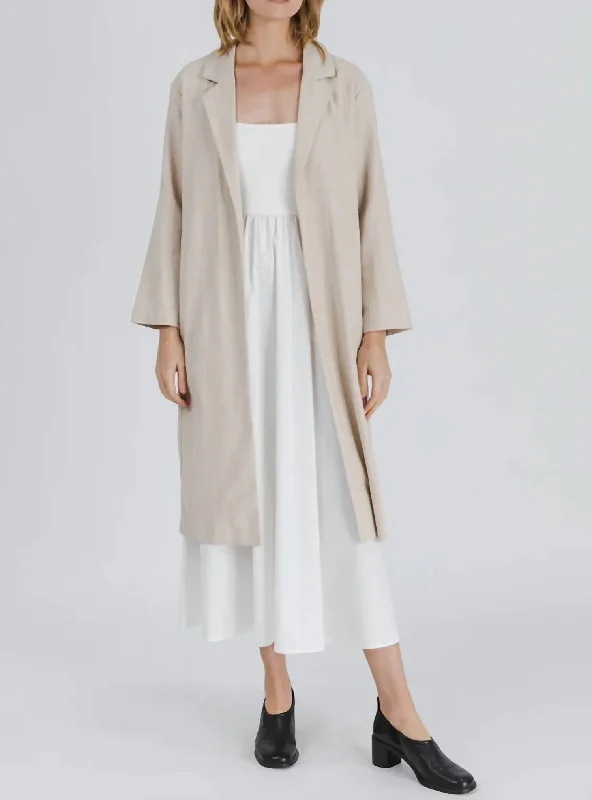 The Goldi Coat In Natural Double Button Blazer