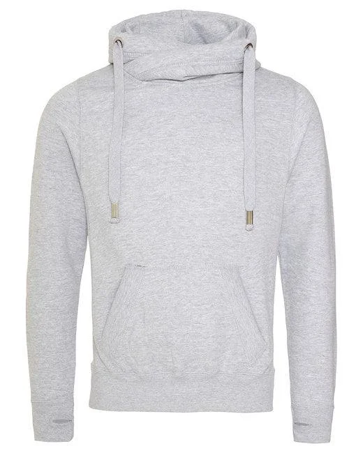 Just Hoods By AWDis Men's Heavyweight Cross Over Neck Hooded Sweatshirt JHA021 Women’s Hoodie with Pockets