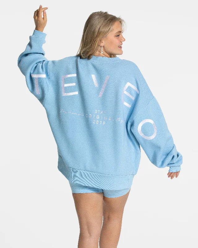 Signature Oversized Sweater "Ice Blue" Pullover Knit Sweater