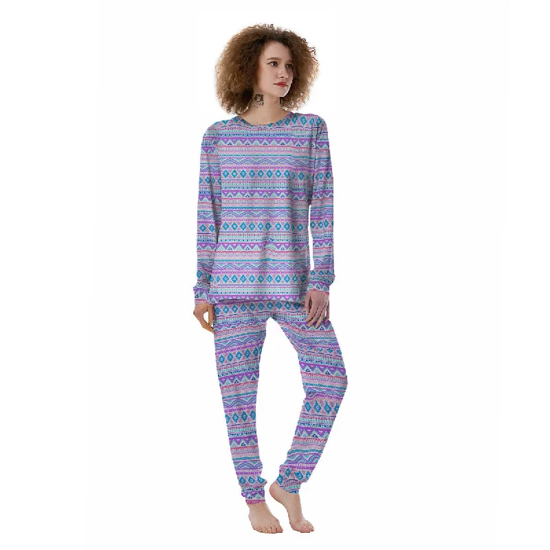 Aztec Pink And Pastel Print Pattern Women's Pajamas Calvin Klein pajama sets