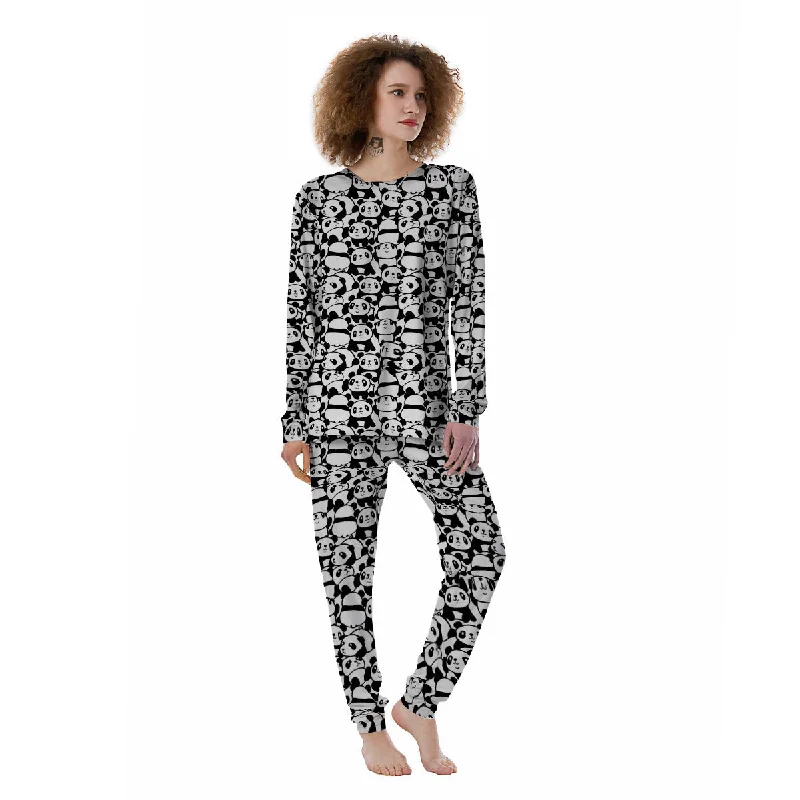 Baby Panda Cute Print Pattern Women's Pajamas Short sleeve pajama sets