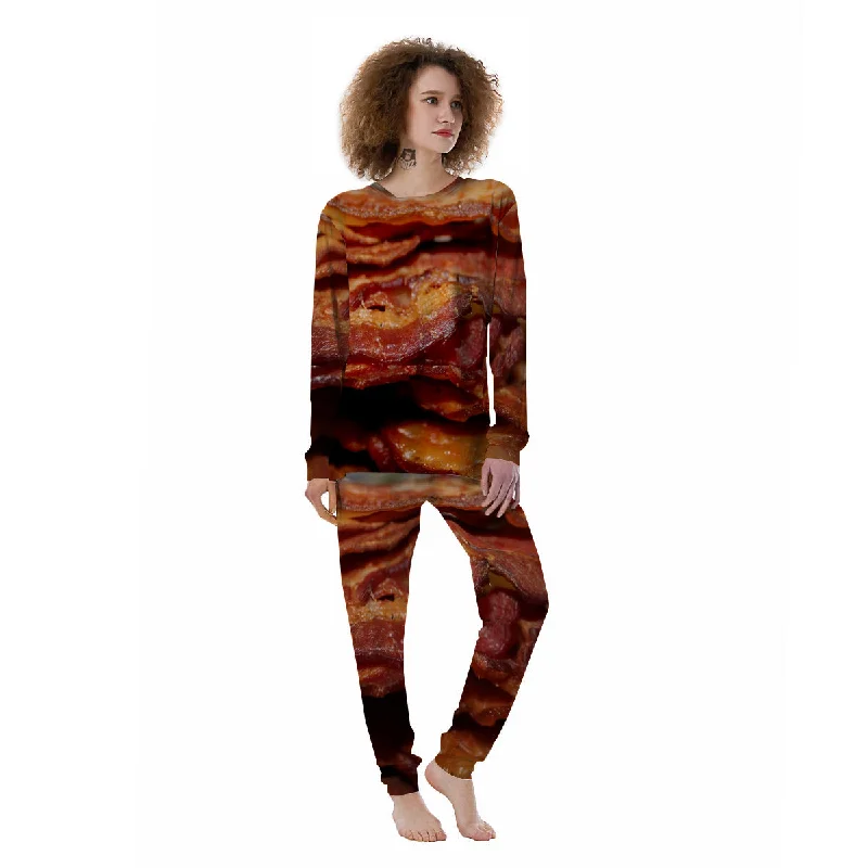 Bacon Crispy Print Women's Pajamas Cozy pajama sets