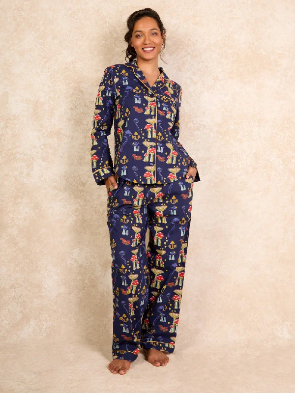 Womens Cotton Traditional Pyjamas Mushroom Personalized pajama sets