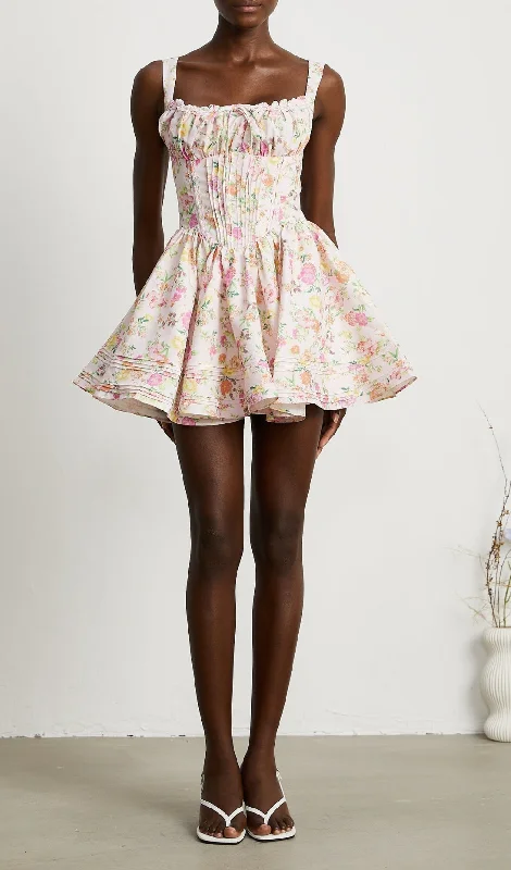 FLORAL PRINTED COTTON MINI DRESS Zara mini dresses