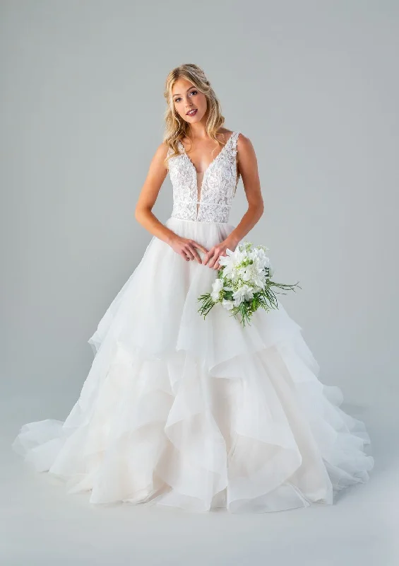 Kennedy Blue Ciara Wedding Dress Lace V-neck Dress