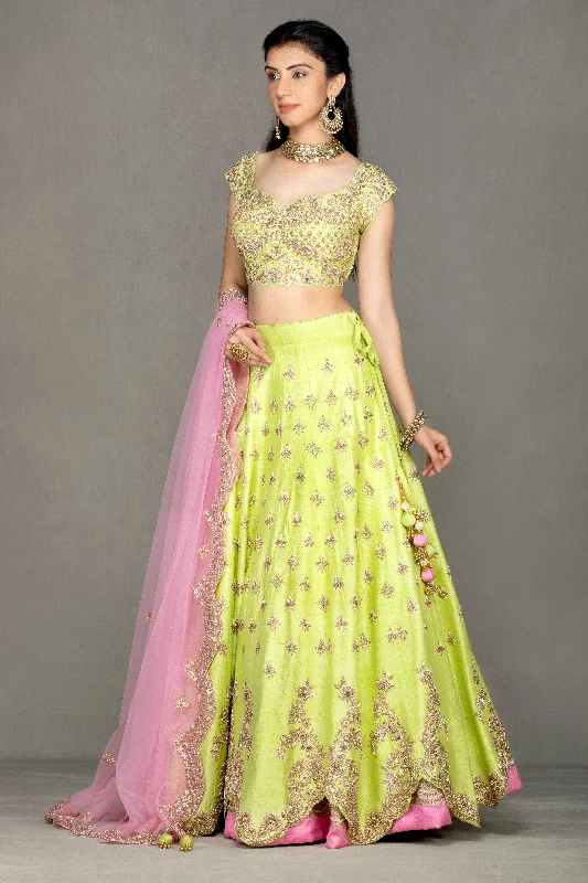 Bridal/Semi-Bridal Lehenga with Dabka work Dark color unclassified skirts