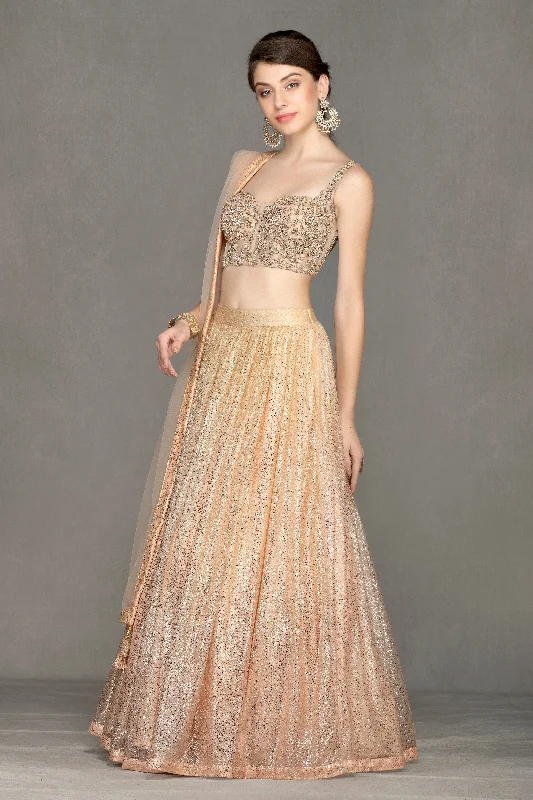 Golden Shimmer Lehenga Comfortable unclassified skirts