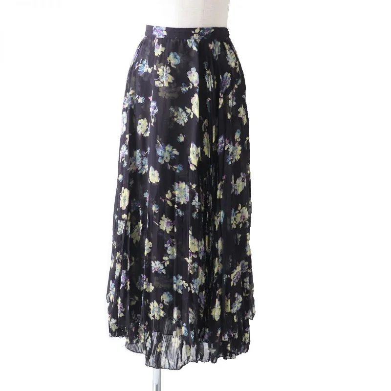 Celine Silk Georgette Sunburst Pleated Skirt 40 Asymmetrical unclassified skirts