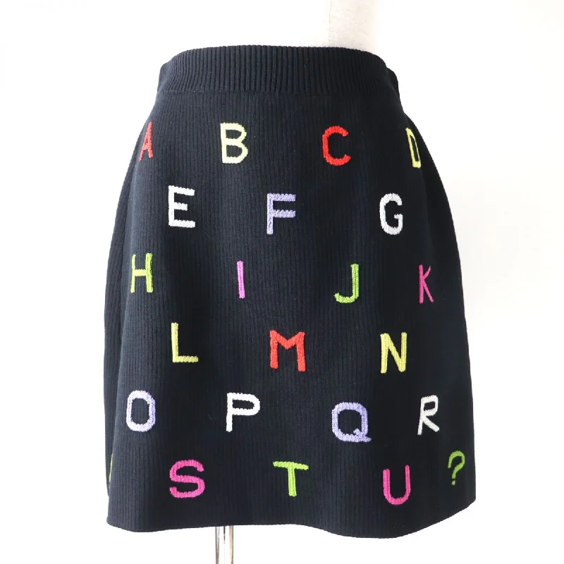 Chanel Alphabet Knit Skirt Black Multi 38 High-waisted unclassified skirts