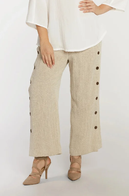 AAPT20 - Coconut Button Ankle Linen Pant Pastel unclassified skirts