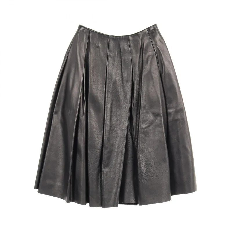 FOXEY BOUTIQUE Leather Skirt Black High-end unclassified skirts