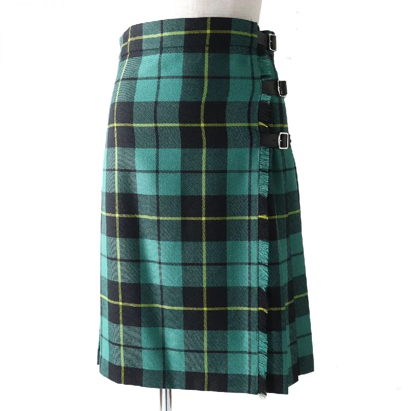 Gucci Wool Wrap Skirt with Leather Belt Green Size 38 Striped unclassified skirts