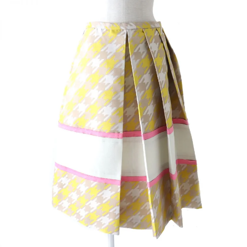 MARNI Macro Houndstooth Pleated Skirt Multicolor 38 High-end unclassified skirts