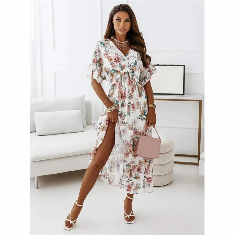 Amelia Floral Kimono Maxi Dress Wrap maxi dresses