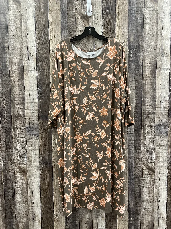 Brown Dress Casual Midi J. Jill, Size 4x Smocked midi dresses