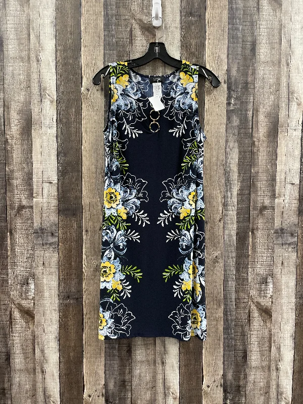 Floral Print Dress Party Midi Msk, Size M Long sleeve midi dresses