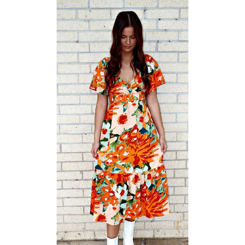 Sunny Floral Maxi Back Tie Dress Vacation maxi dresses