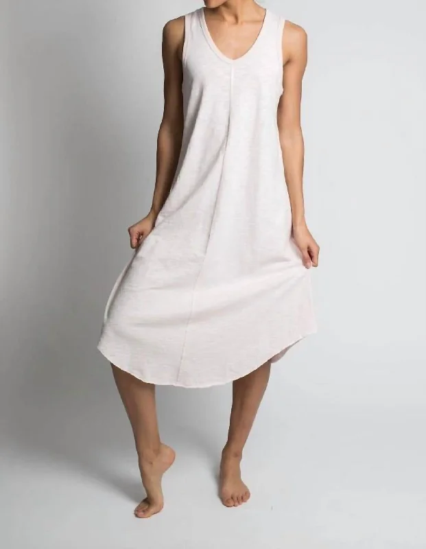 Ana Racerback Tank Dress in White Trendy Tank Dress