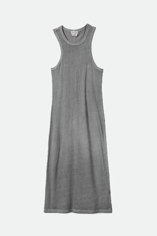 Carefree Organic Garment Dyed Tank Dress - Washed Black Lightweight Tank Dress