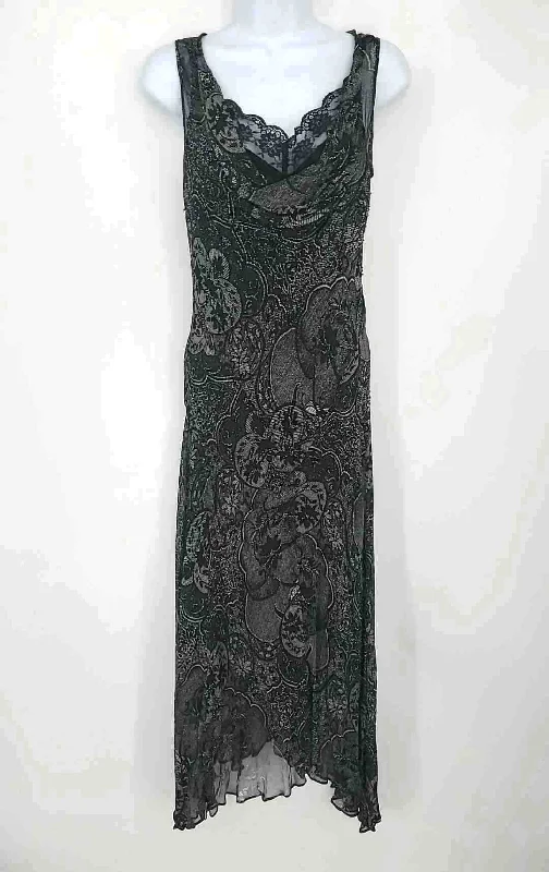 ECI New York Black White Silk Beaded Tank Size 6  (S) Dress Simple Sleeveless Dress