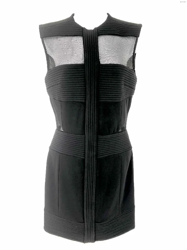 KEMPNER Black Mesh Trim Tank Size 4  (S) Dress Tank Dress Party