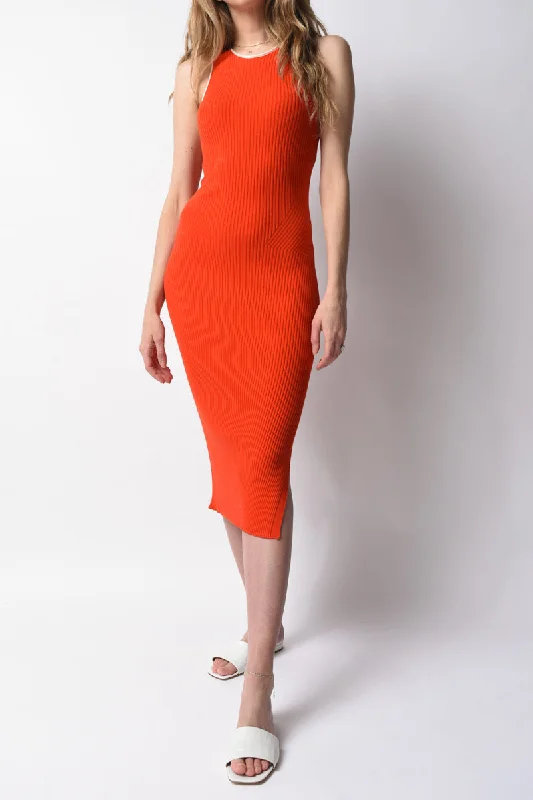 Kishi Seamless Tank Dress in Orange Flame Soft Tank Dress Trend