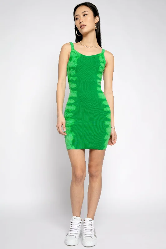 Verona Tank Dress in Kelly Green Fog Solid Tank Dress