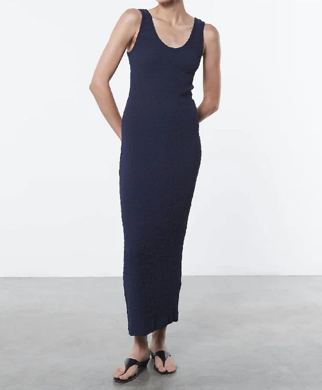 Puckered Tank Dress Evening In Blue Tank Dress Outfit