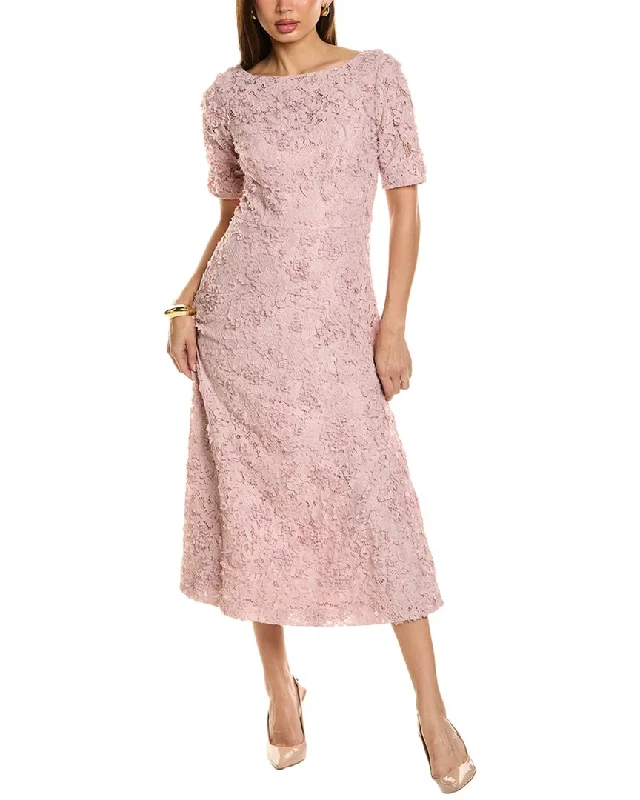 JS Collections Jenni Lace Tea-Length Dress Vintage Lace Gown