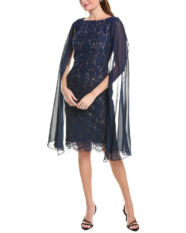 Rene Ruiz Lace Sheath Dress Lace Detail Gown