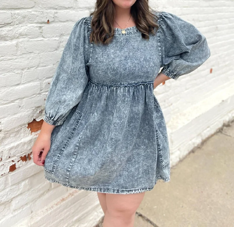 Drew Denim Dress Embellished Denim Skirt